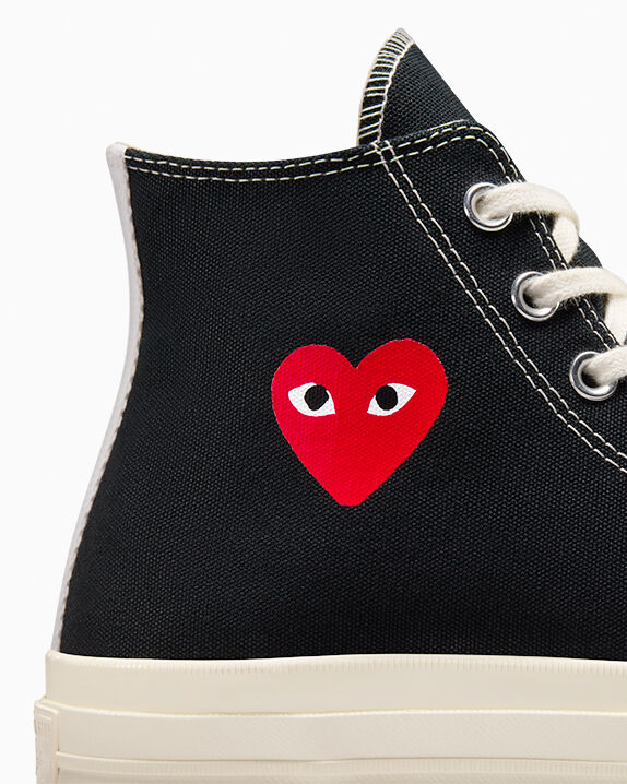 Converse X Comme des Garçons PLAY Chuck 70 OG Single Heart High Top - Image 14