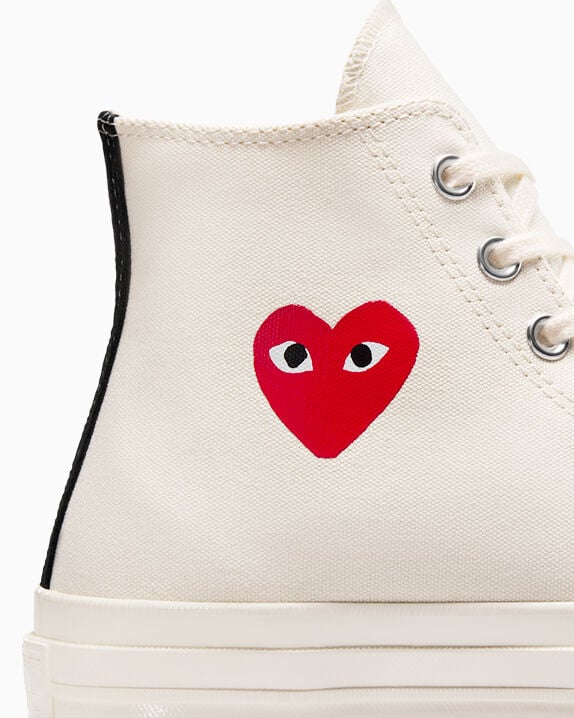 Converse X Comme des Garçons PLAY Chuck 70 OG Single Heart High Top - Image 4