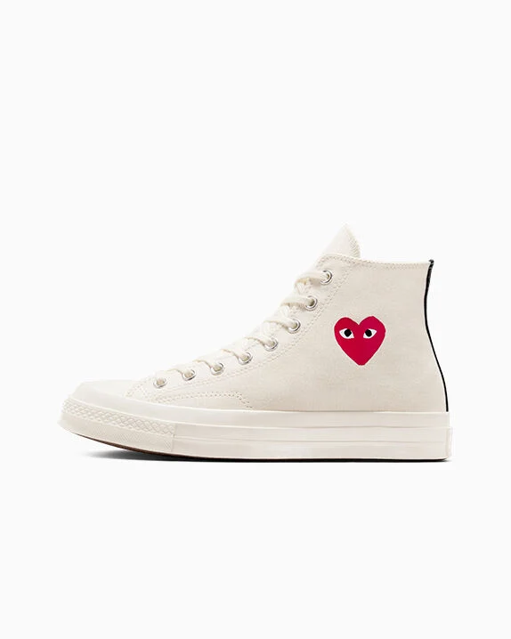 Converse X Comme des Garçons PLAY Chuck 70 OG Single Heart High Top - Image 5