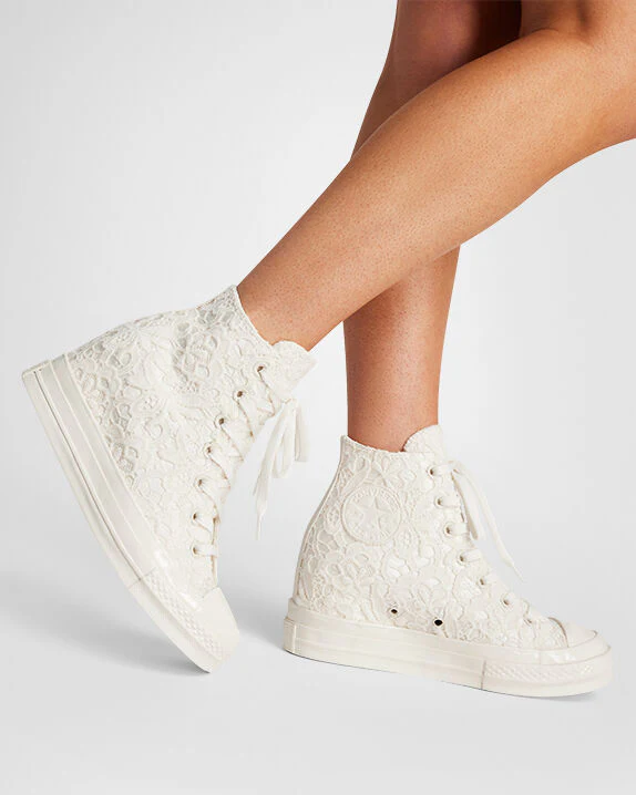 Chuck 70 Wedge Platform Crocheted Satin High Top - Image 2
