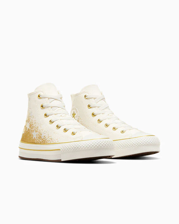 Chuck Taylor All Star EVA Lift Platform Gold Metallic High Top - Image 2