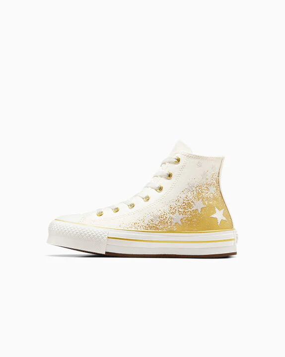 Chuck Taylor All Star EVA Lift Platform Gold Metallic High Top - Image 6