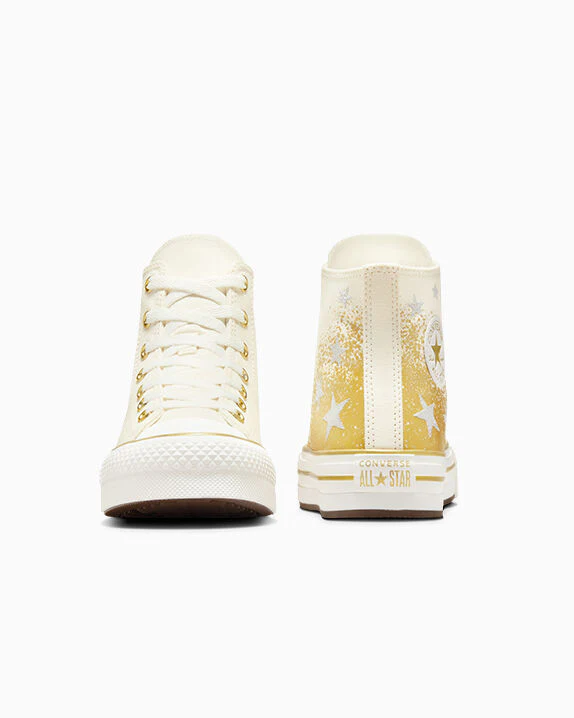 Chuck Taylor All Star EVA Lift Platform Gold Metallic High Top - Image 8