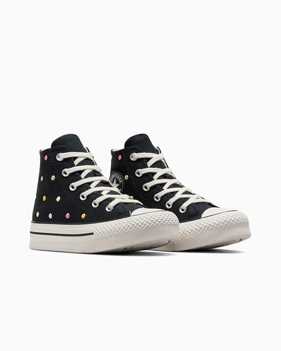 Chuck Taylor All Star Lift Embroidered Polka Dots Platform High Top - Image 2