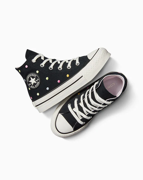 Chuck Taylor All Star Lift Embroidered Polka Dots Platform High Top - Image 3