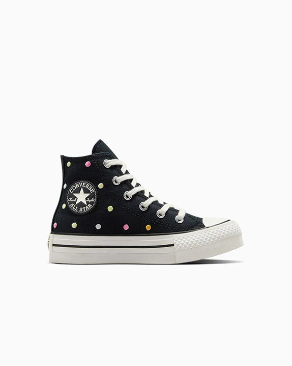 Chuck Taylor All Star Lift Embroidered Polka Dots Platform High Top - Image 4