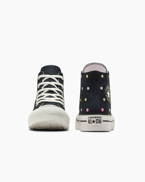 Chuck Taylor All Star Lift Embroidered Polka Dots Platform High Top - Image 7