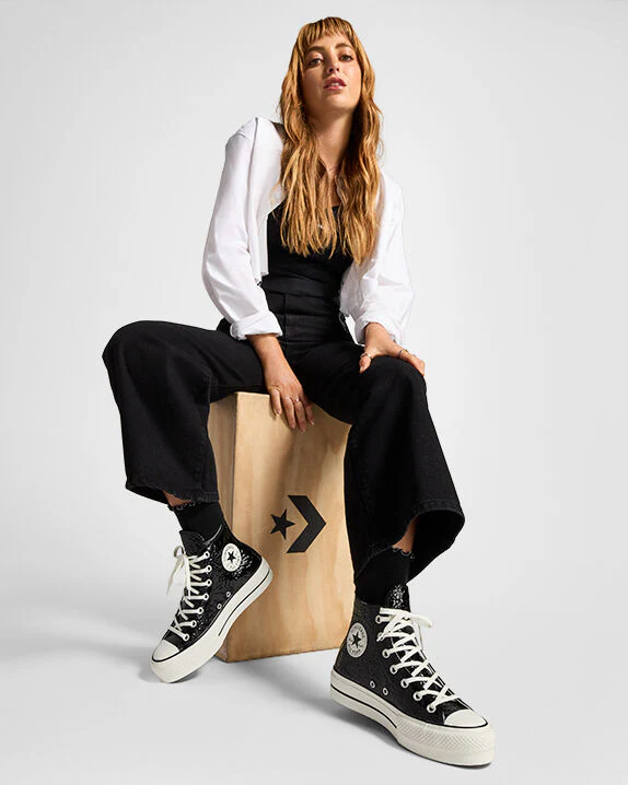 Chuck Taylor All Star Lift Platform Crinkled Leather High Top - Image 4