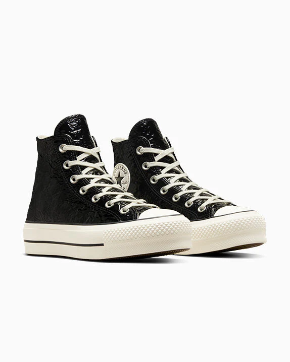 Chuck Taylor All Star Lift Platform Crinkled Leather High Top - Image 7