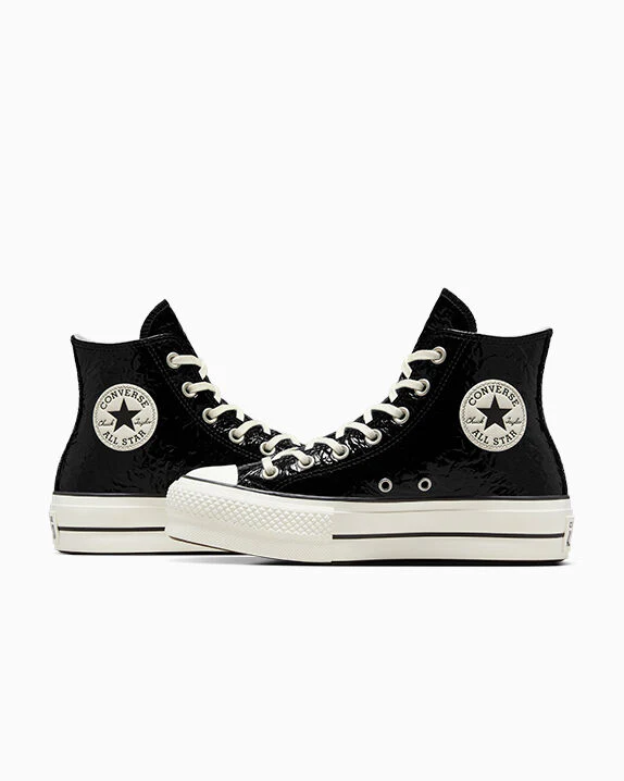 Chuck Taylor All Star Lift Platform Crinkled Leather High Top - Image 8