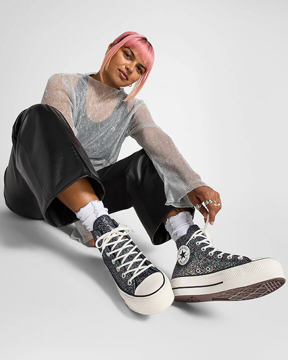 Chuck Taylor All Star Lift Platform Glitter High Top - Image 9
