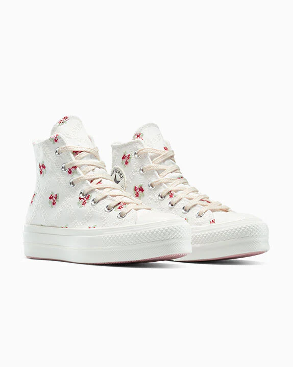 Chuck Taylor All Star Lift Platform Rose Cross Stitch High Top - Image 2
