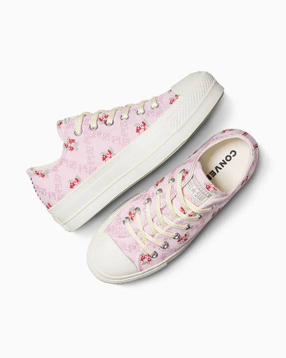 Chuck Taylor All Star Lift Platform Rose Cross Stitch Low Top - Image 3
