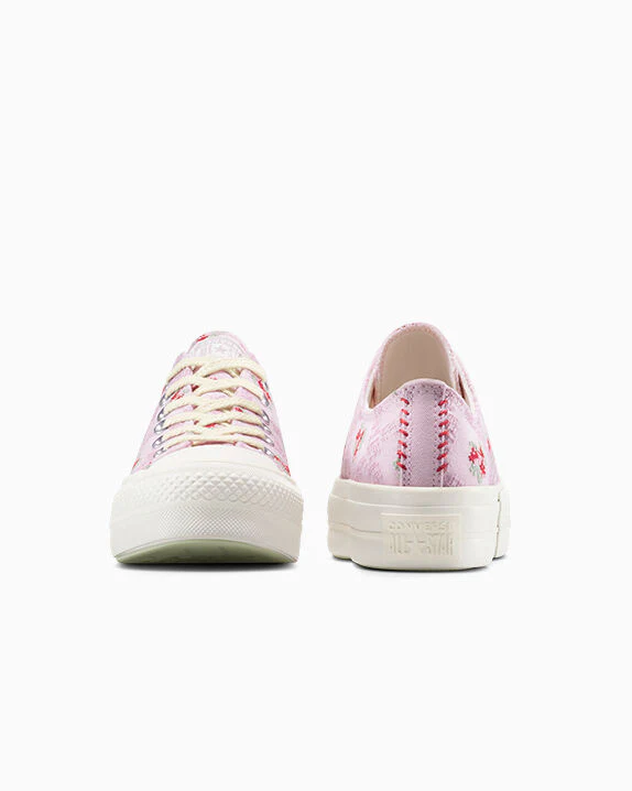 Chuck Taylor All Star Lift Platform Rose Cross Stitch Low Top - Image 7